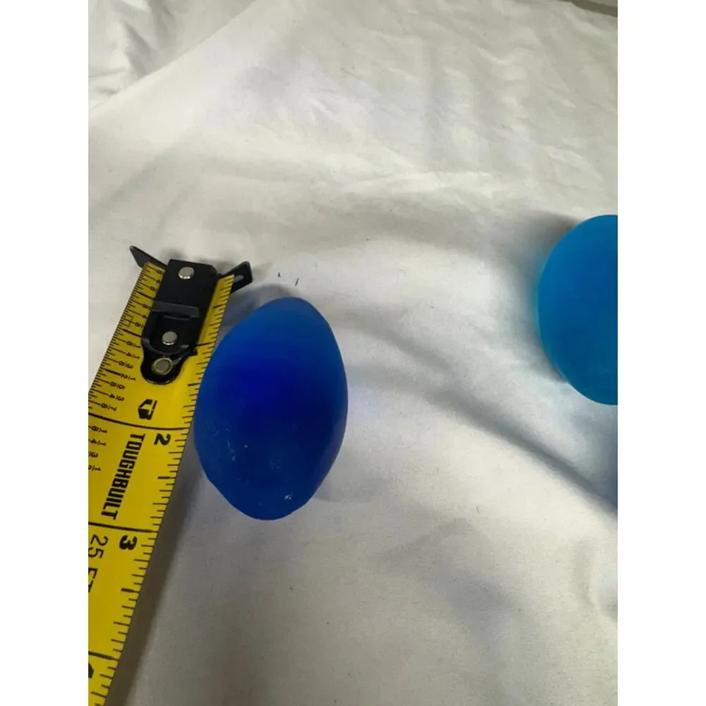 VTG Ikea frosted blue glass egg sculptures